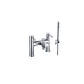 Lever Chrome Bath Shower Mixer Tap with Handset, Hose and Holder and Ceramic Disc Cartridge for Versatile Bath and Shower Use