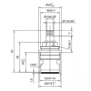 BC2 3/4" Tap Cartridge Pair Compatible with Spline CC9 and Ultra Flow/Hudson Reed Taps