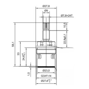 BC3 3/4" Tap Cartridge Pair Compatible with Spline RC6 and Various 3/4” Taps