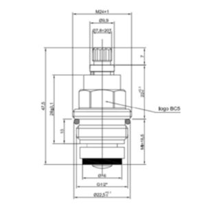 BC5 1/2" Tap Cartridge Single BC5 Compatible with Spline CC4 and Ultra Flow/Hudson Reed Taps