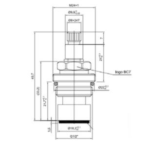 BC7 12 Tap Cartridge Pair BC7 Compatible with Spline CC11 and Ultra SPR Taps