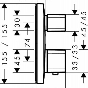 Hansgrohe Ecostat E Thermostatic Dual Outlet Mixer for Concealed Installation - 15708000