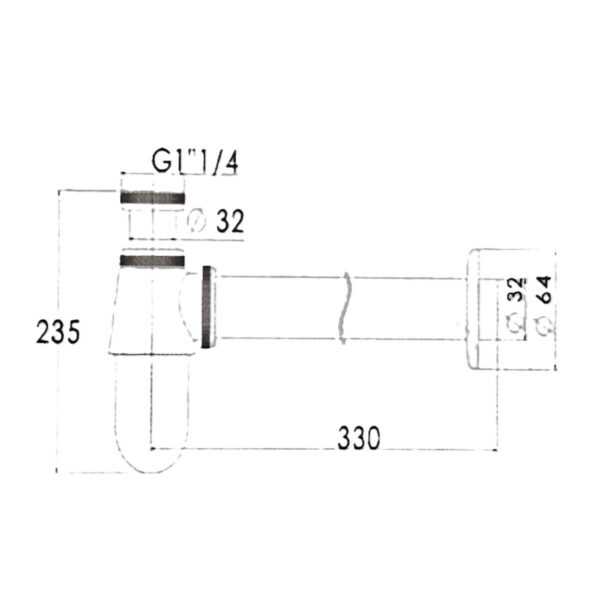 Modern Style Bottle Trap TRADBT Brass with Return Pipe and Wall Cover