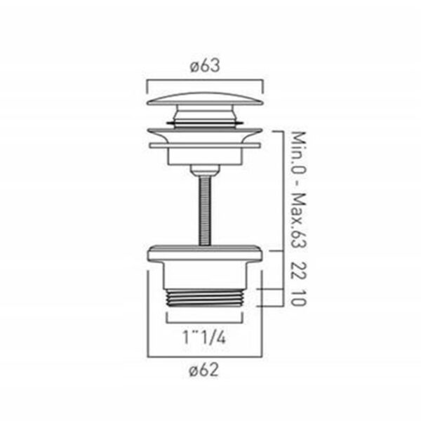 Vado Chrome Universal Click Clack Waste WG-395-C/P