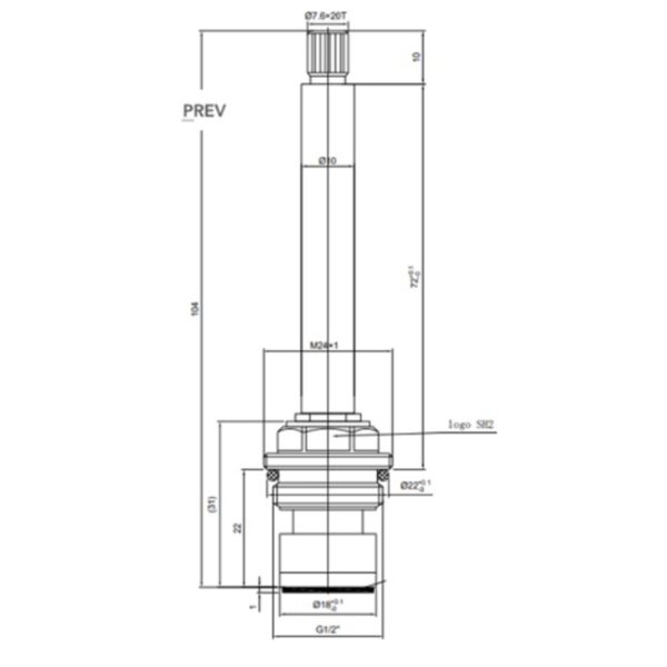 Universal Left Hand Opening Flow Cartridge 1/2" (SH2L) Brass Screw-In