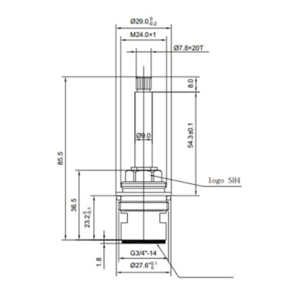 Universal Right Hand Opening Flow Cartridge 3/4" SH4R Brass Screw-In