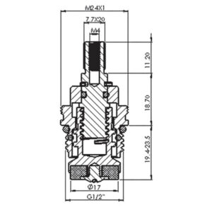 1/2″ Tap Mechanism Rubber Screwdown Hot/Cold Single RC5