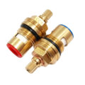 CC5 1/2" Tap Mechanism Ceramic Disc Cartridge Pair Hot and Cold 50mm Length 20 Teeth
