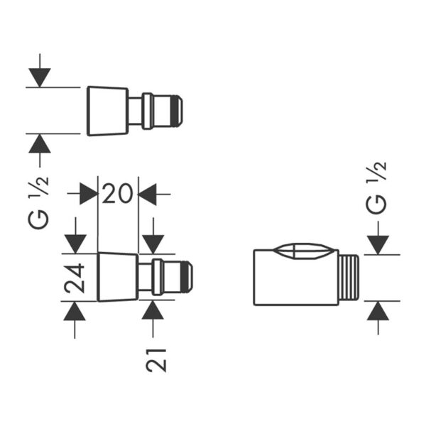 Hansgrohe 28346000 Quick-Coupling Set Black