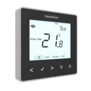 Heatmiser NeoStat v2 230v Black Thermostat for Water Underfloor Heating