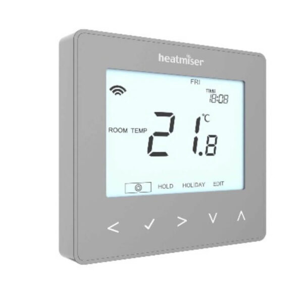 Heatmiser NeoStat v2 230v Silver Thermostat for Water Underfloor Heating