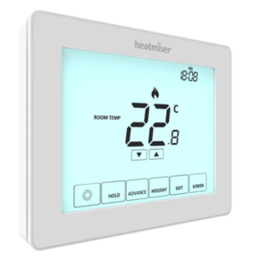 Heatmiser 240V White Programmable Touchscreen Thermostat Touch-W