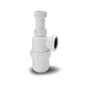 Polypipe WPT47 32mm Bottle Trap with 76mm Seal Adjustable Telescopic Bottle Trap White