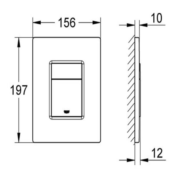 Grohe 38732KF0 Skate Cosmopolitan Flush Plate Black Flush Plate