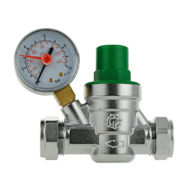 15+22mm Pressure Reducing Valve with Gauge PRV1522