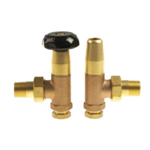 15mm 1/2" Traditional Angled Radiator Valve Pair Bronze Finish BRONRAD