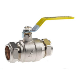 15mm Yellow Lever Ball Valve, LBV15Y, Plumbing Ball Valve 15mm, Yellow Handle Ball Valve, Water Flow Control Valve