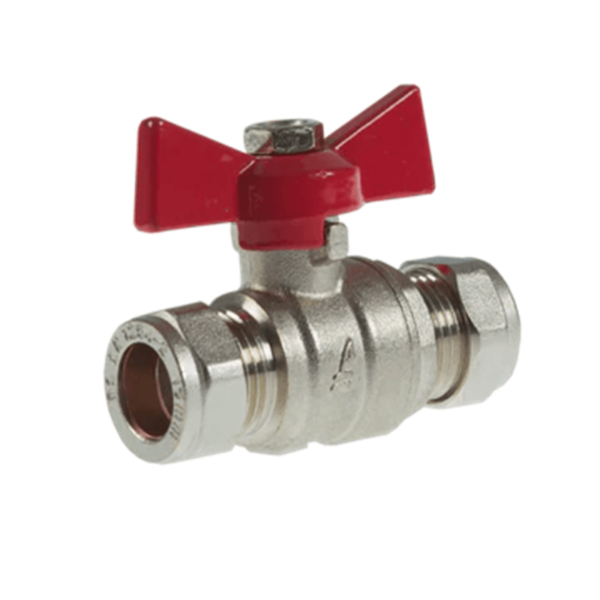 22mm Butterfly Valve Red WRAS BBV22R