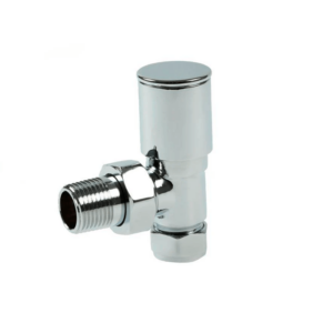 Angled Sphere Radiator Valve Pair Polished Chrome Finish RVA