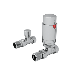 Straight Thermostatic Radiator Valve (TRV) & Lockshield Pack All Chrome Plated TRVSC