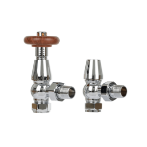 Traditional 15mm Angled TRV & Lockshield Valve Set Chrome Finish BENATRVC