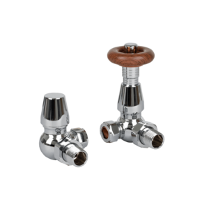 Traditional 15mm Corner TRV & Lockshield Valve Set Chrome Finish BENCTRVC