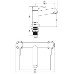 Fresssh Bay Bath Mixer Brushed Brass Finish