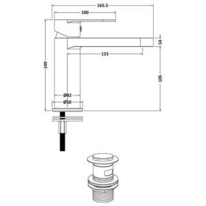 Fresssh Coral MBM Black Basin Mixer Includes Waste