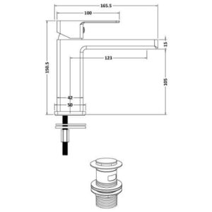 Fresssh Marina MBM Chrome Mono Basin Mixer Includes Waste