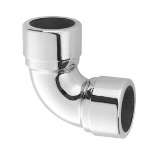 McAlpine Chrome Compression 90 Bend 35mm Waste Pipe Elbow Brass Fitting with Leak Free Nut