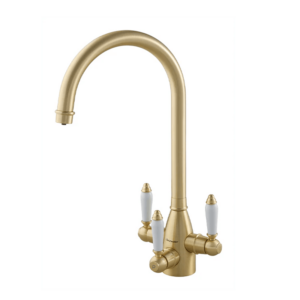 Clearwater Krypton Tri Spar C Filtered Water Kitchen Sink Mixer Tap Brushed Brass KR2BB