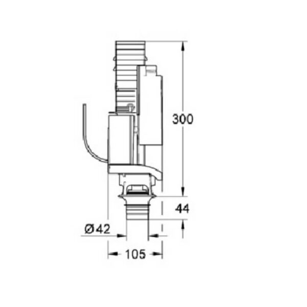 Grohe 38736000 AV1 Dual Flush Valve 300mm Tall for GD2 Cisterns (Pre-2008)