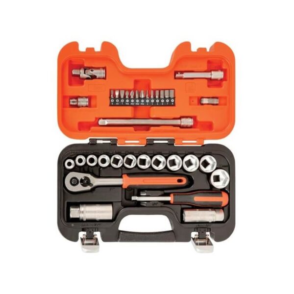 Bahco S330 34 Piece Socket Set 1/4 Inch and 3/8 Inch Square Drive Metric Tool Kit