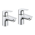 Grohe 2042110M BauEdge Pillar Tap Pair Chrome 1/2" Basin Taps Set