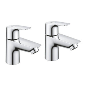 Grohe 2042110M BauEdge Pillar Tap Pair Chrome 1/2" Basin Taps Set