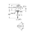 Grohe 23330001 BauEdge Basin Mixer Chrome 12 S Size Smooth Body Mono Tap Techincal