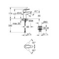 Grohe 23895001 Bauedge Basin Mixer 1 1/4" S Size Chrome Smooth Body with Click Waste
