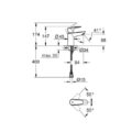 Grohe 23972001 BauEdge Low Pressure Basin Mixer Chrome 12 M Size Mono Tap Pop Up Waste Technical
