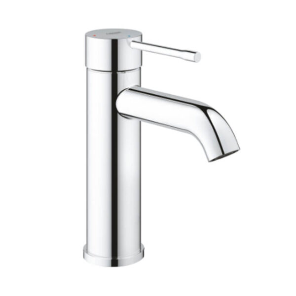 Grohe 24179001 Essence Basin Mixer 1/2" S Size Chrome Cold Start Smooth Body with Click Waste