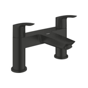 Grohe 250982433 Eurosmart Bath Filler 1/2" Matte Black Two Handled Deck Mounted with 3/4" Ceramic Valves