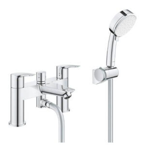 Grohe 25246001 BauEdge Two Handle Bath Shower Mixer 1/2" Chrome with Tempesta Hand Shower Set