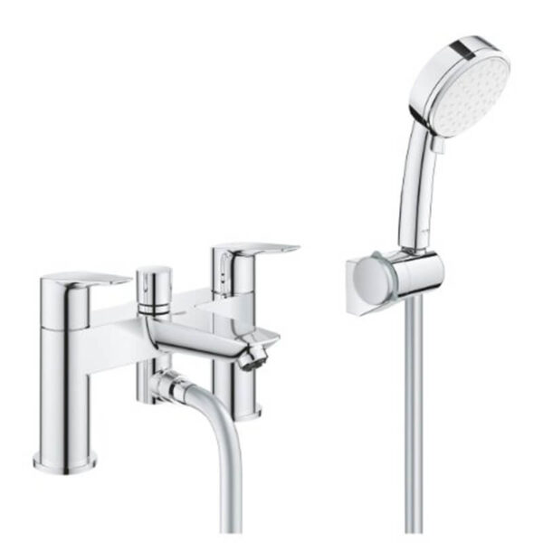 Grohe 25246001 BauEdge Two Handle Bath Shower Mixer 1/2" Chrome with Tempesta Hand Shower Set