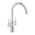 Grohe 30189000 Ambi Sink Mixer 1/2" Chrome Two Handle High Spout with Swivel and QuickTool