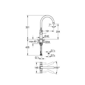 Grohe 30468000 Eurosmart 2 Handle Kitchen Sink Mixer Chrome 1/2" High Spout Swivel Tap