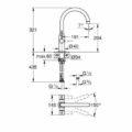 Grohe 304682430 Eurosmart Two Handle Sink Mixer Matte Black High Spout Swivel Professional Edition Technical