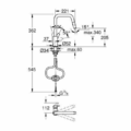 Grohe 30619000 Eurosmart Single Lever Sink Mixer 1/2" Chrome U Spout Dual Spray Professional Edition