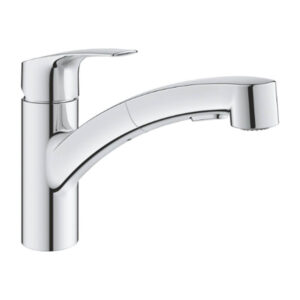 Grohe 31869000 Eurosmart Sink Mixer 1/2" Chrome Low Spout with Pull Out Dual Spray Professional Edition
