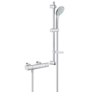 Grohe G1000 Cosmo Thermostatic Bar Valve and Euphoria Mono Shower Rail Set Chrome 34437000