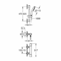 Grohe GRT 500 Thermostatic Shower Set with Tempesta Rail 600mm Chrome 34806001 for Low Pressure Systems