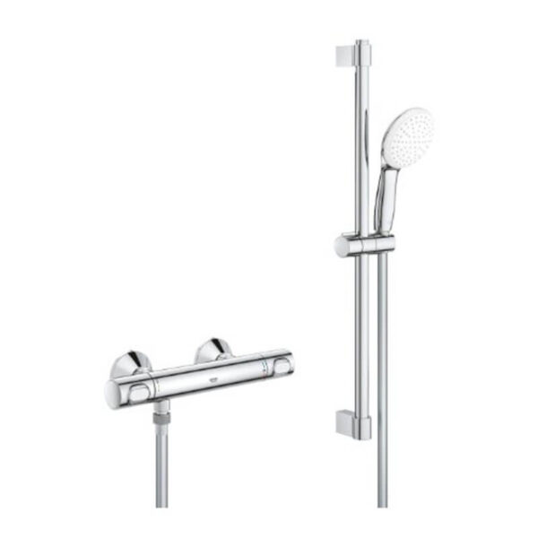 Grohe GRT 500 Thermostatic Shower Set with Tempesta Rail 600mm Chrome 34806001 for Low Pressure Systems